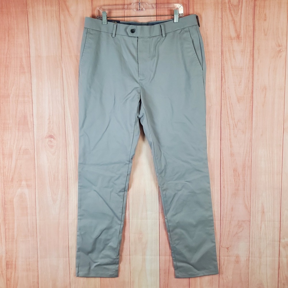 Charles Tyrwhitt Ultimate Chino Pants Mens Sz 36 Gray Cotton TRC0274LGY36U